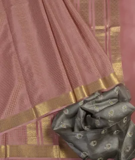 Pink Mysore Crepe Silk Saree T4620182