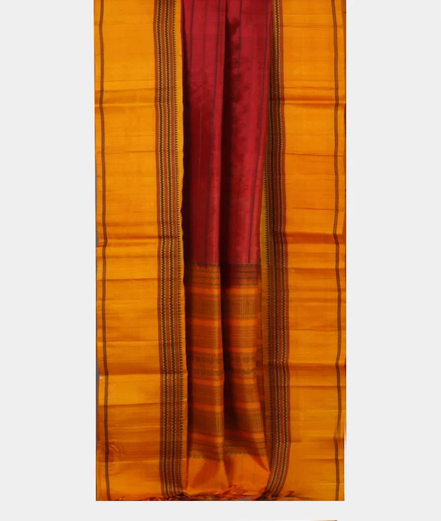 Pinkish Orange Silk Cotton Saree T4602142