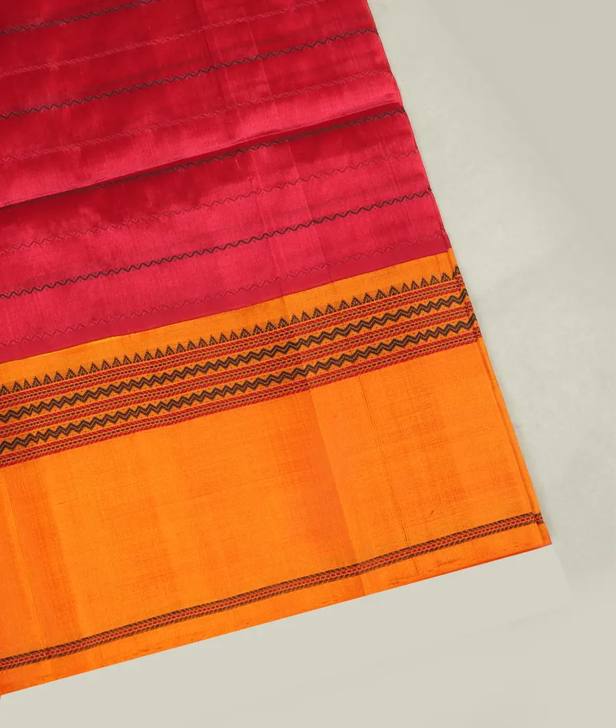 Pinkish Orange Silk Cotton Saree T460214-image