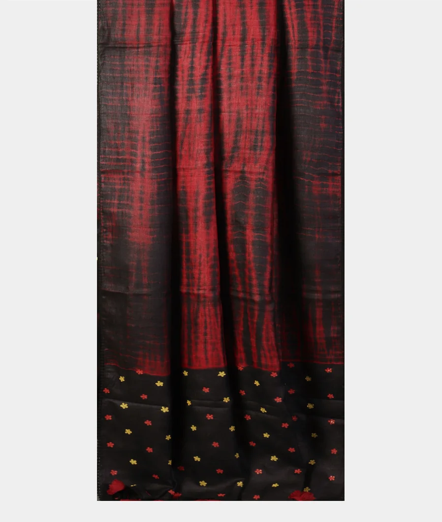 Black Tussar Printed Saree T4614182