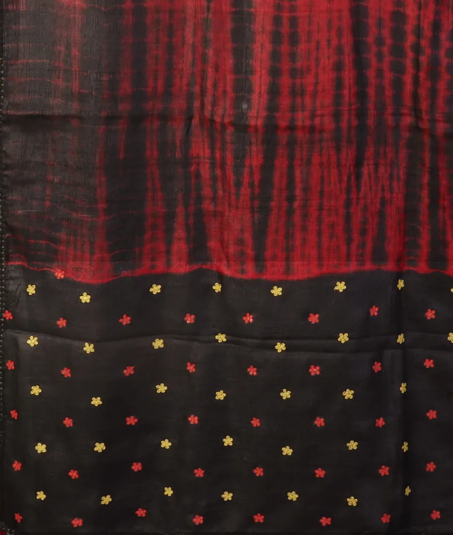 Black Tussar Printed Saree T4614184