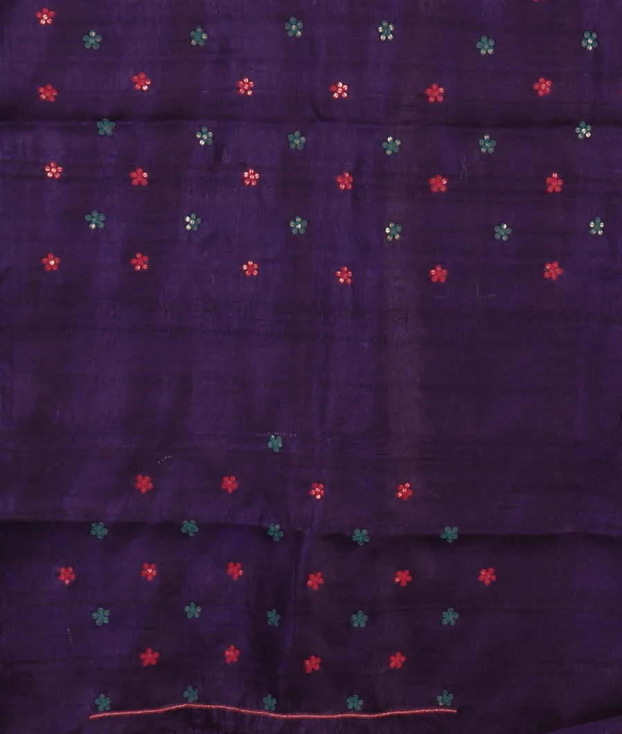 Purple Tussar Printed Saree T4614173