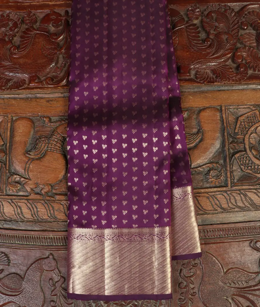 Purple Handwoven Kanjivaram Silk Saree T456637-image