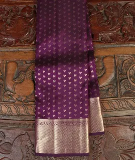 Purple Handwoven Kanjivaram Silk Saree T4566371