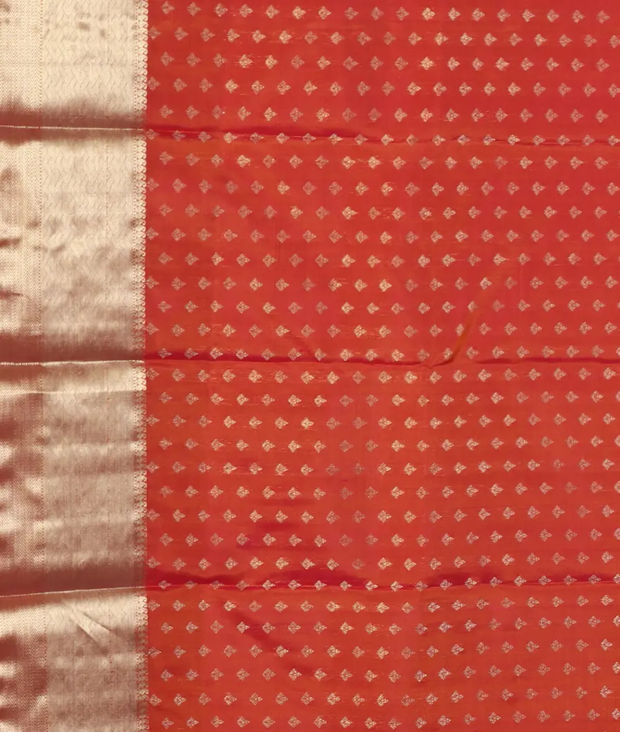 Pinkish Orange Handwoven Kanjivaram Silk Saree T4566213