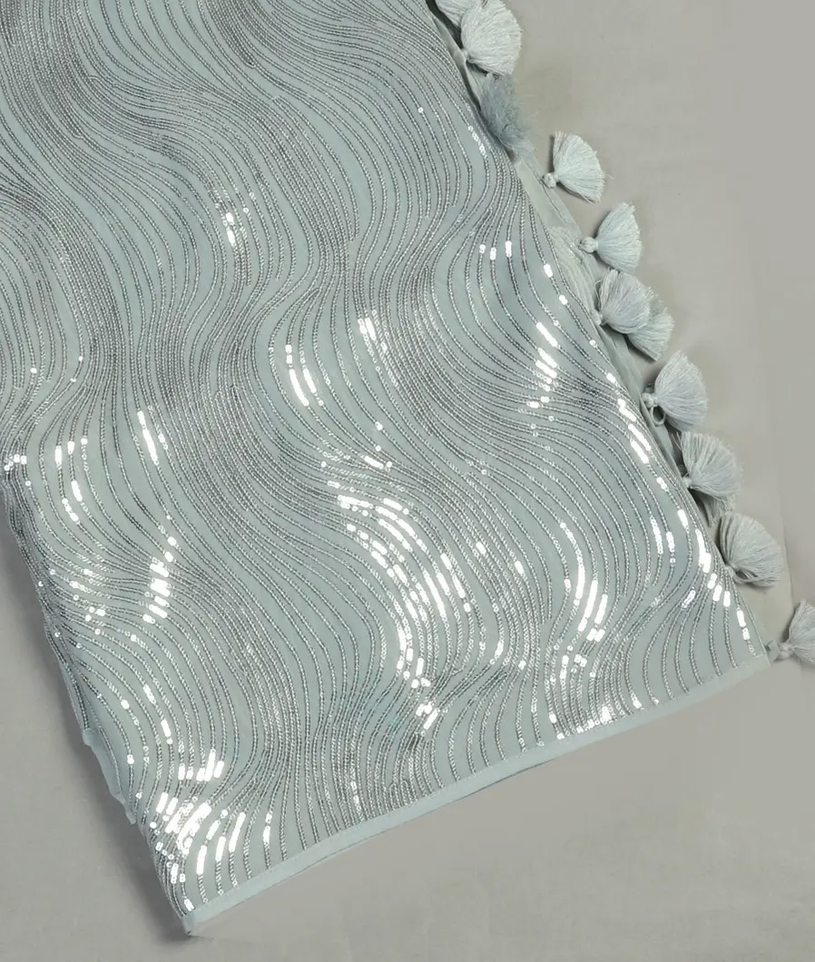 Grey Georgette Silk Embroidery Saree T415413-image