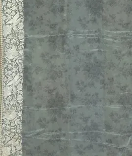 Greenish Grey Tissue Crepe Silk Saree T4630733