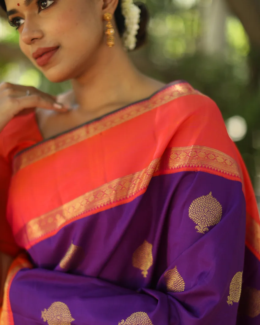 Purple Kanjivaram Silk Saree T4571263