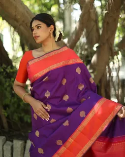 Purple Kanjivaram Silk Saree T4571265