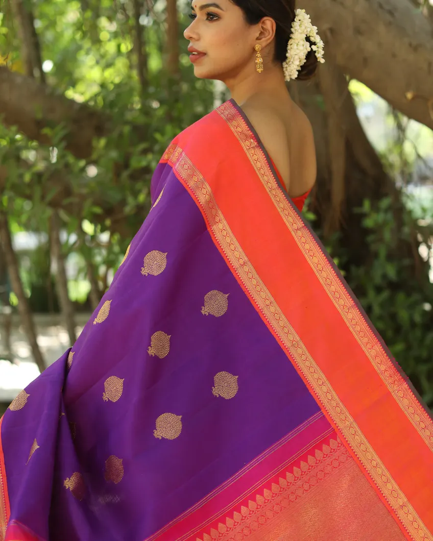 Purple Kanjivaram Silk Saree T4571266