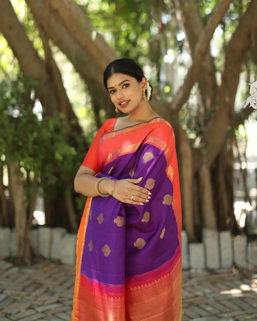 Purple Kanjivaram Silk Saree T45712611