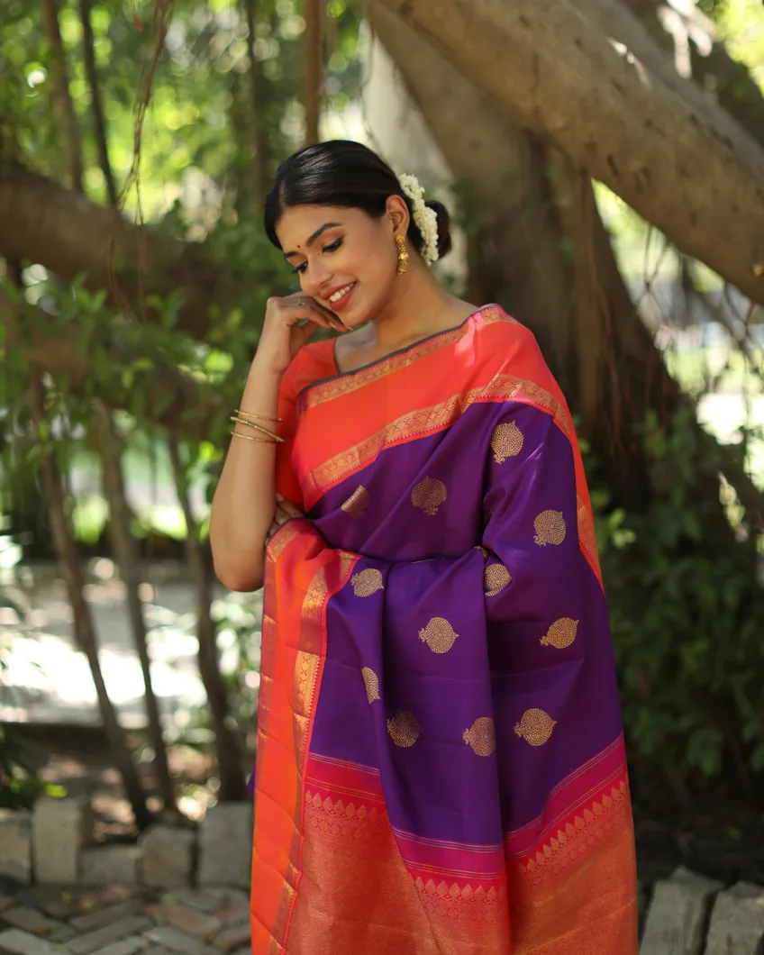 Purple Kanjivaram Silk Saree T45712612