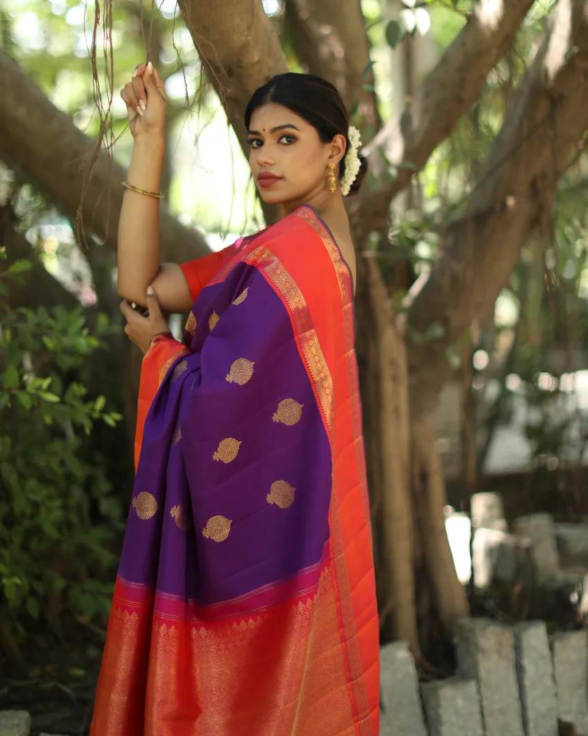 Purple Kanjivaram Silk Saree T45712614