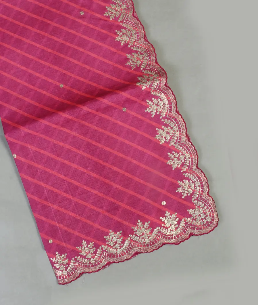 Pink Tussar Embroidery Saree T459470-image