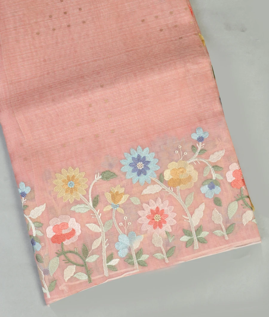 peach Kora Organza Embroidery T462983-image