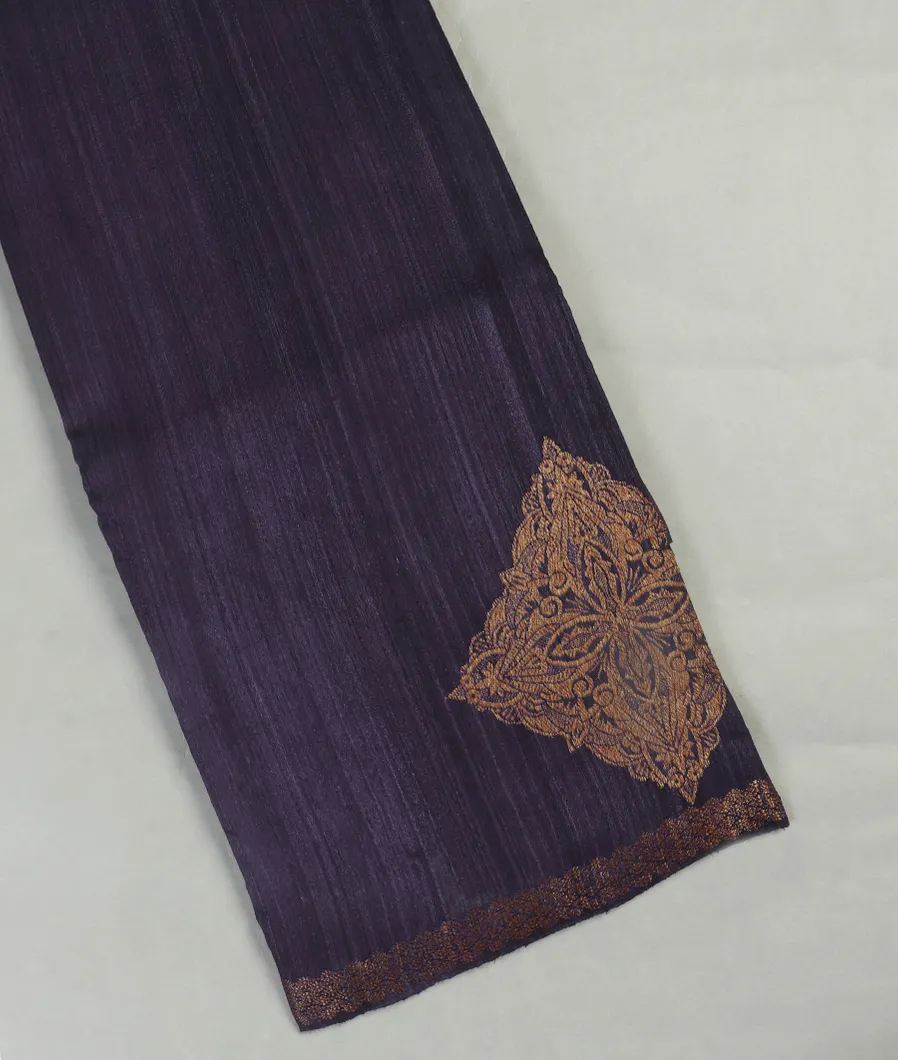 Purple Banaras Tussar Saree T457267-image