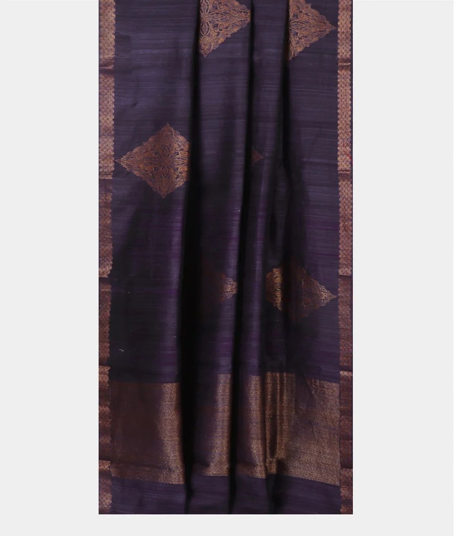 Purple Banaras Tussar Saree T4572672
