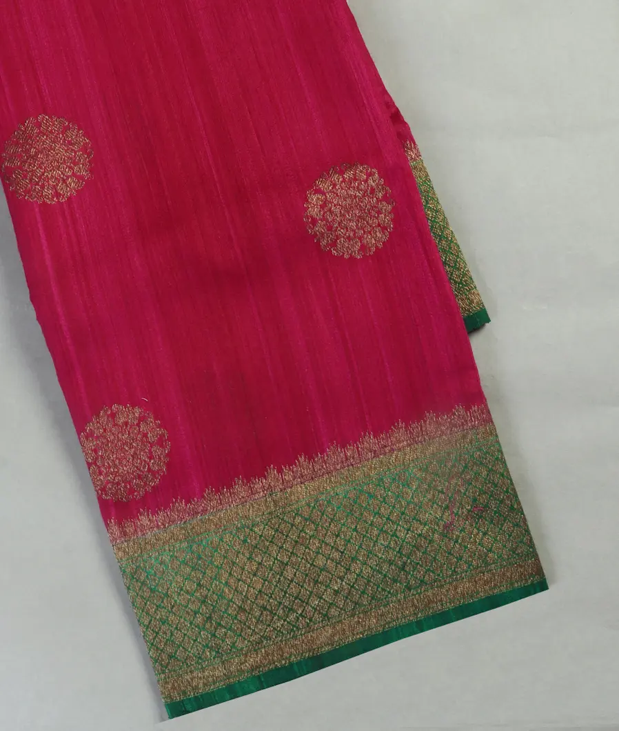 Magenta Banaras Tussar Saree T446577-image
