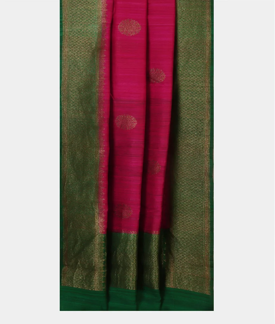 Magenta Banaras Tussar Saree T4465772