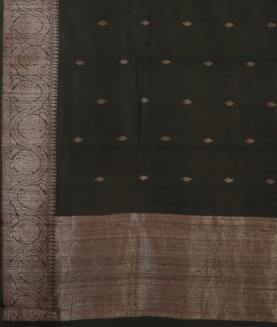 Black Banaras Tussar Saree T4564784