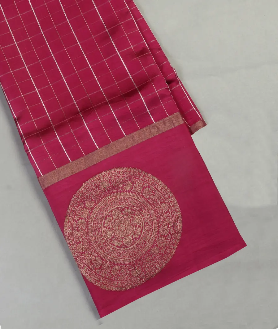 Purple Pink Banaras Silk Saree T464342-image