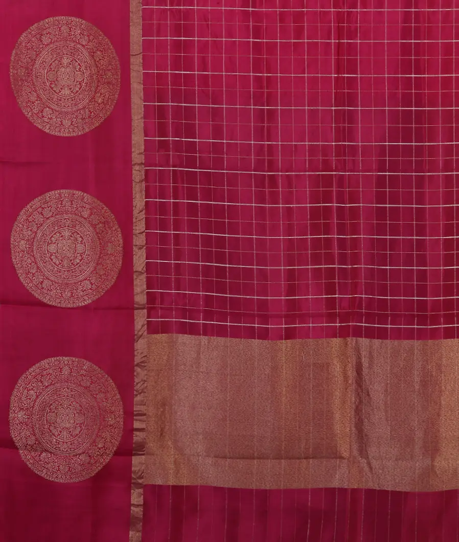 Purple Pink Banaras Silk Saree T4643424