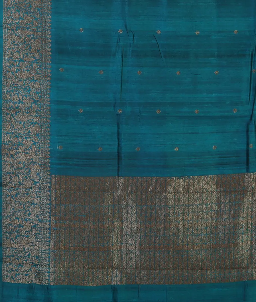 Blue Banaras Tussar Saree T4579324