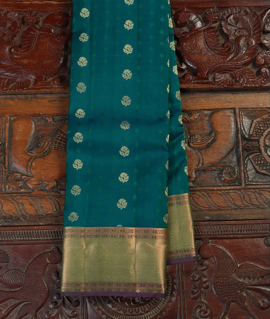 Peacock Blue Soft Silk Saree T463258-image