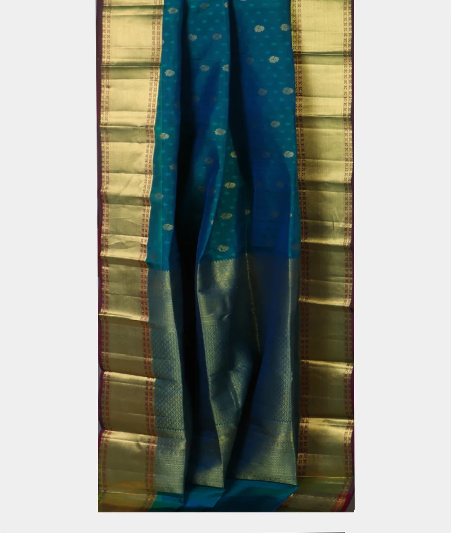 Peacock Blue Soft Silk Saree T4632582