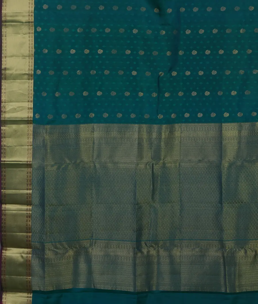 Peacock Blue Soft Silk Saree T4632584