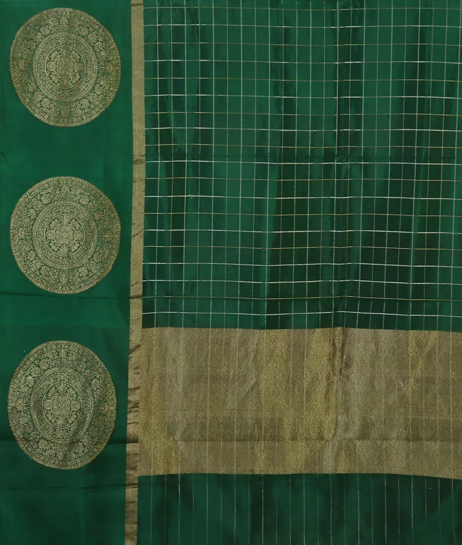 Green Banaras Silk Saree T4643434