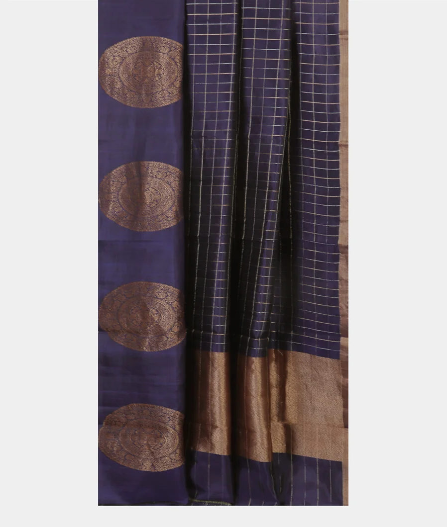 Blue Banaras Silk Saree T4643442