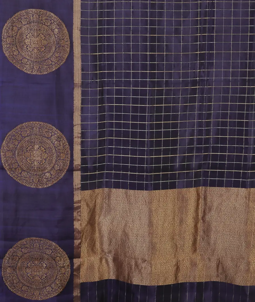 Blue Banaras Silk Saree T4643444