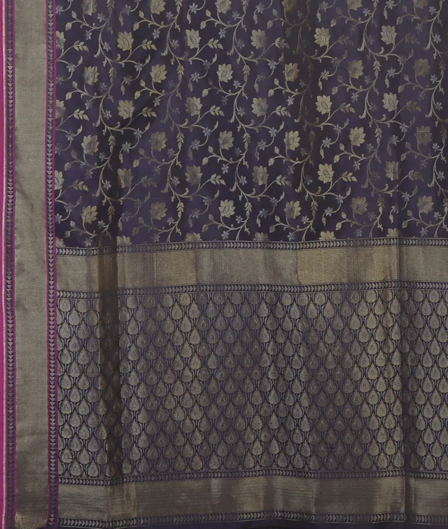 Blue Banaras Silk Saree T4544444