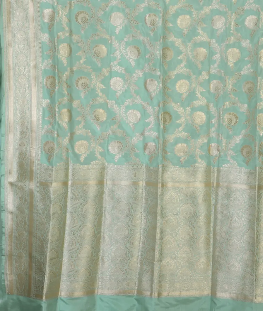 Blue Banaras Silk Saree T4585534