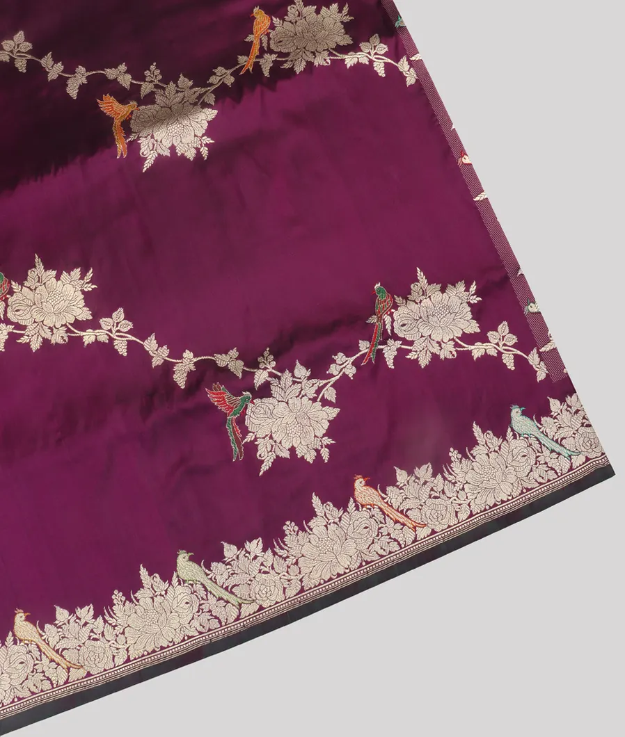 Purple Banaras Silk Saree T460452-image