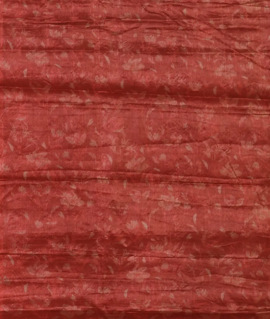 Rust Tussar Printed Saree T4521873
