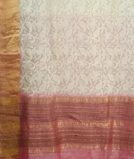 White Silk Kota Embroidery Saree T4630254