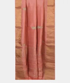 Pink Tussar Embroidery Saree T3823762
