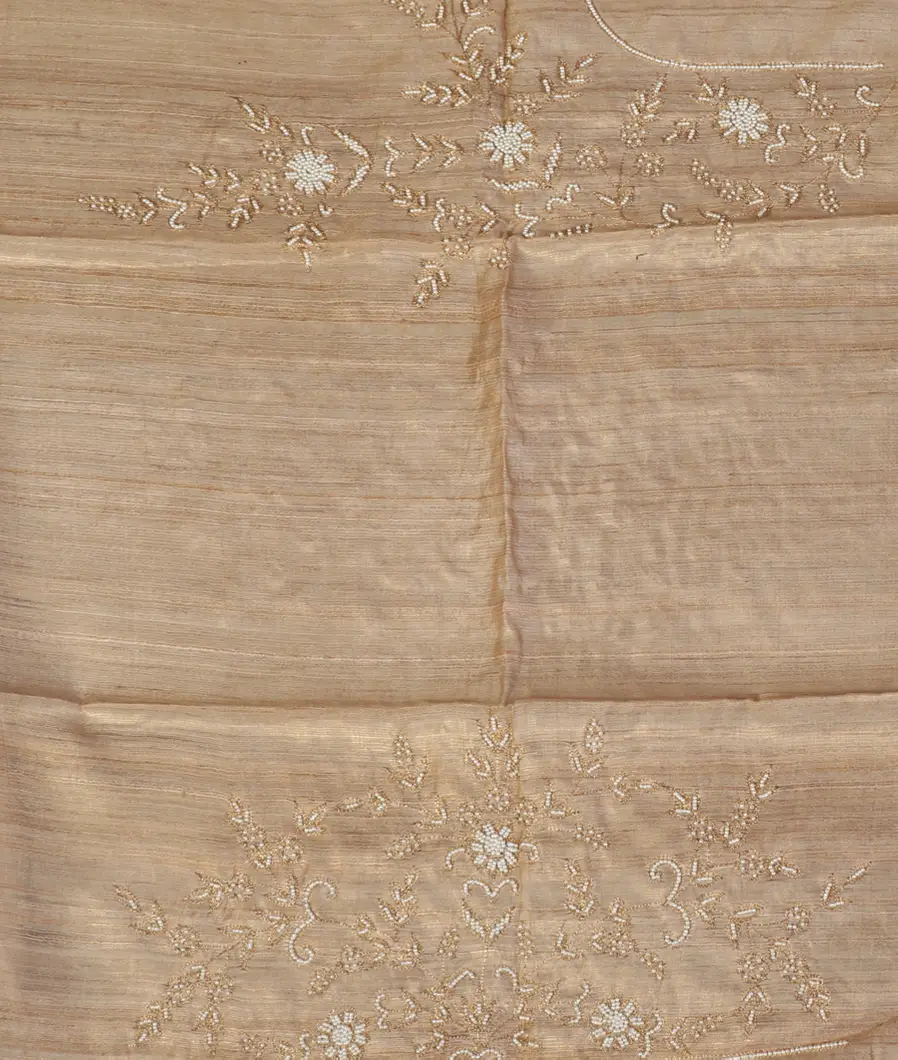 Pink Tussar Embroidery Saree T3823764