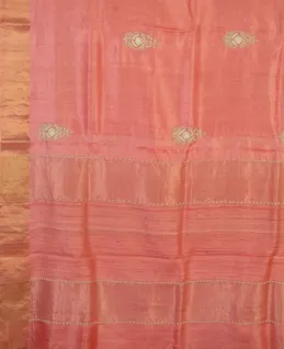 Pink Tussar Embroidery Saree T3823765