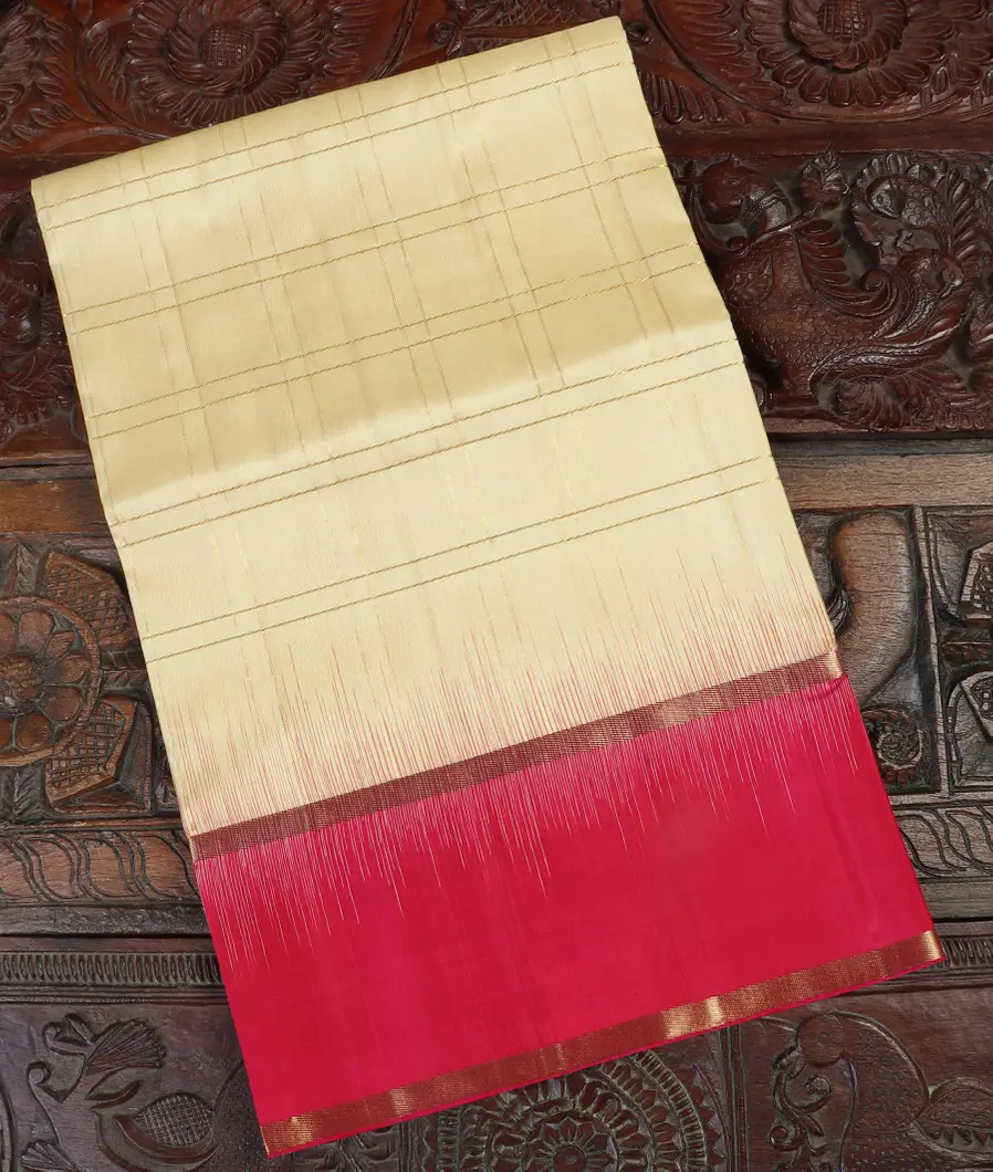 Cream Soft Silk Saree T442631-image