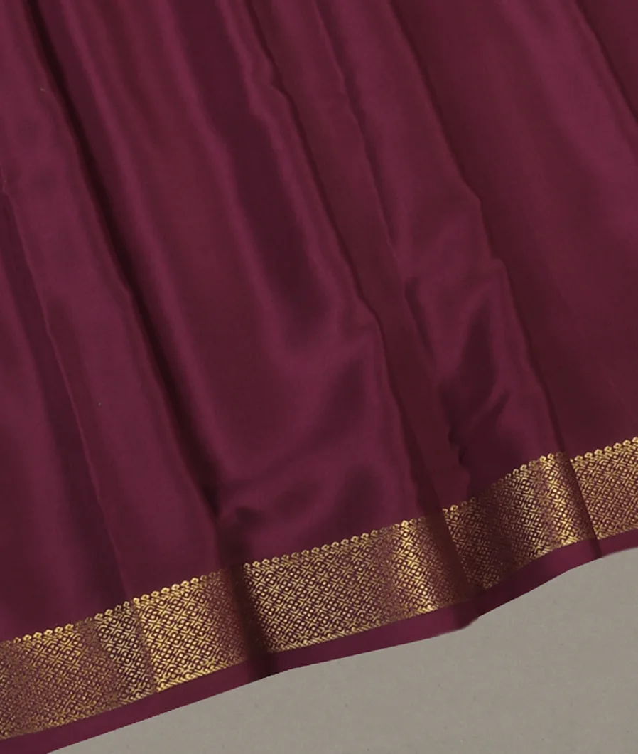 Burgundy Mysore Crepe Silk Saree T4620105