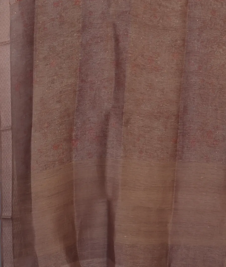 Light Purple Linen Printed Saree T4645263