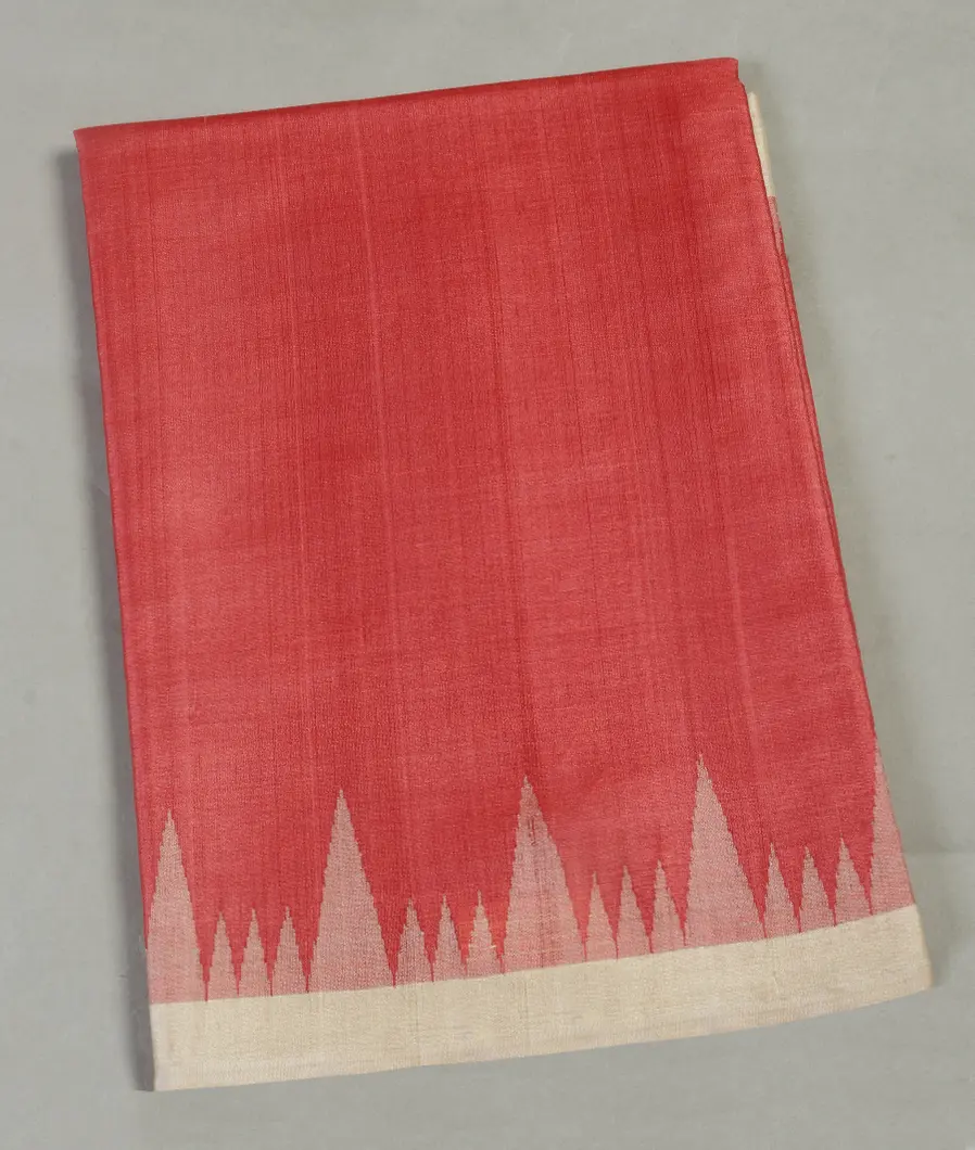 Red Woven Tussar Saree T333375-image
