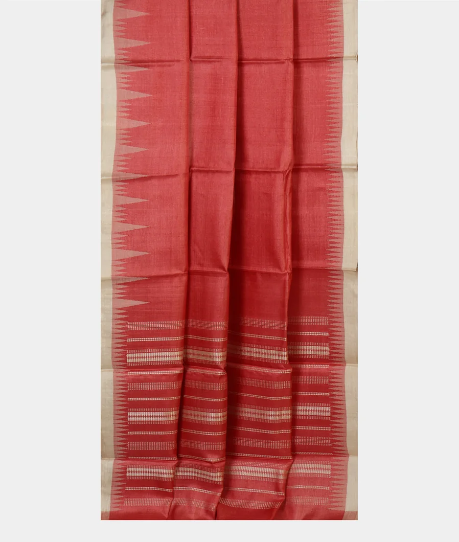 Red Woven Tussar Saree T3333752