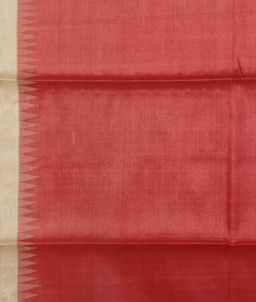 Red Woven Tussar Saree T3333753