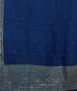 Blue Kora Organza Embroidery Saree T4630864