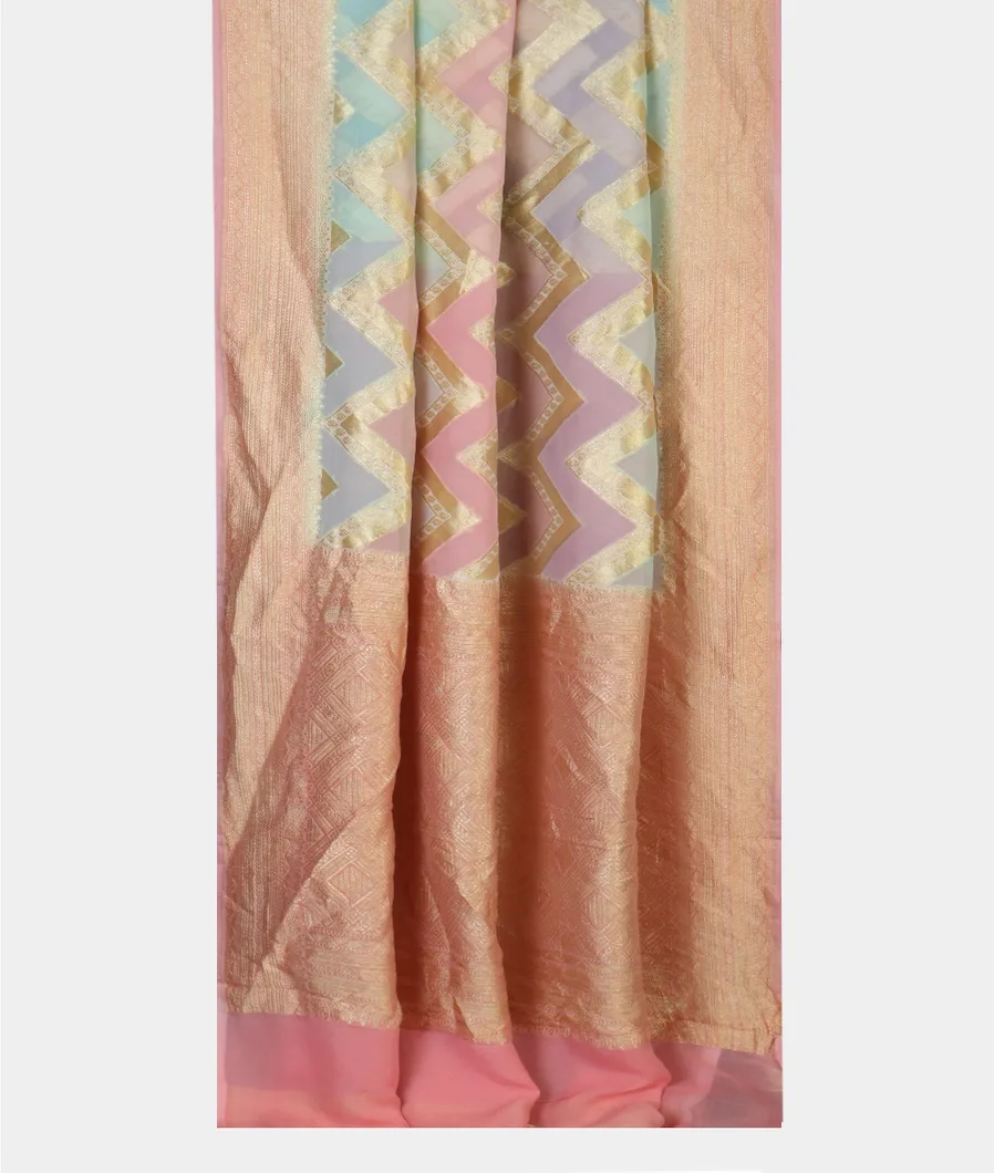 Multicolour Banaras Georgette Silk Saree T4598412