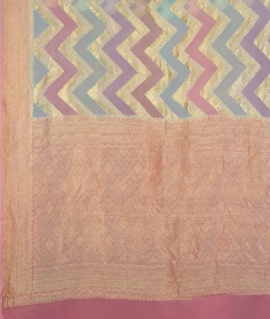 Multicolour Banaras Georgette Silk Saree T4598414